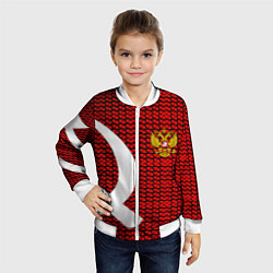 Бомбер детский РФ стиль СССР, цвет: 3D-белый — фото 2