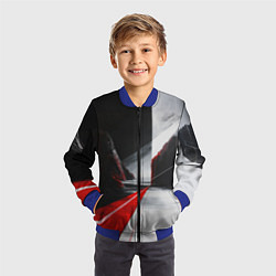 Бомбер детский Футуристичный пейзаж в стиле авангард, цвет: 3D-синий — фото 2