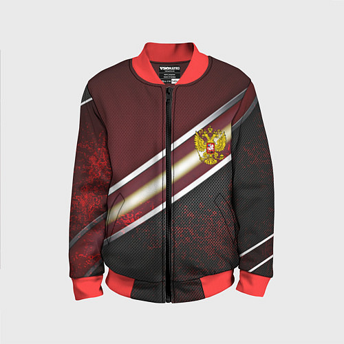 Детский бомбер Сталь Россия текстура / 3D-Красный – фото 1