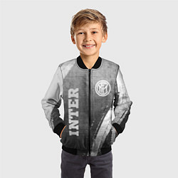 Бомбер детский Inter - grey gradient вертикально, цвет: 3D-черный — фото 2