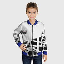 Бомбер детский The Witcher 3 logo geometry, цвет: 3D-синий — фото 2