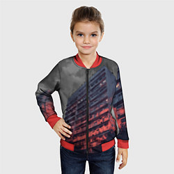 Бомбер детский Сумрачный спальный район, цвет: 3D-красный — фото 2