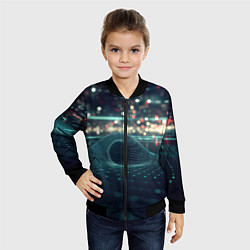 Бомбер детский Кибернетическое пространство, цвет: 3D-черный — фото 2