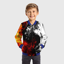 Бомбер детский Битва дыма и огня, цвет: 3D-синий — фото 2