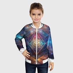 Бомбер детский Космическая геометрическая абстракция, цвет: 3D-белый — фото 2