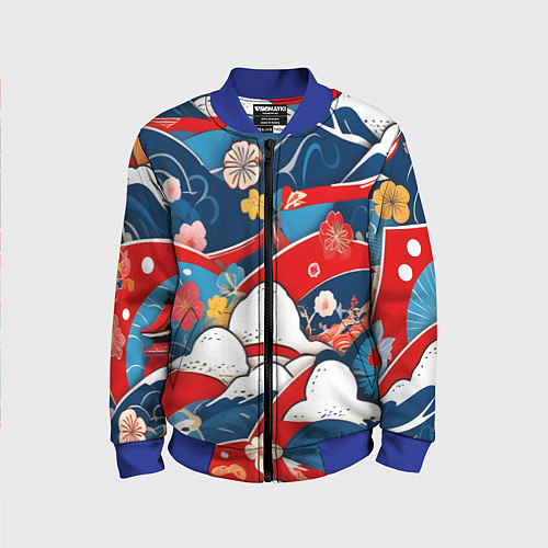 Детский бомбер Восточная аппликация / 3D-Синий – фото 1