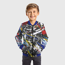 Бомбер детский Дизайнерская абстракция, цвет: 3D-синий — фото 2