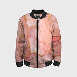 Детский бомбер Текстура розового мрамора с золотом