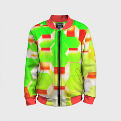 Бомбер детский Кислотные соты, цвет: 3D-красный