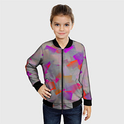 Бомбер детский Розово-фиолетовые осколки, цвет: 3D-черный — фото 2