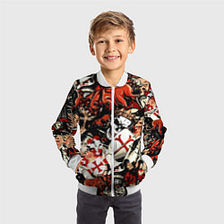 Бомбер детский Рыцари тамплиеры цербер и грифон, цвет: 3D-белый — фото 2