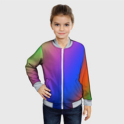 Бомбер детский Градиент полосы, цвет: 3D-серый — фото 2