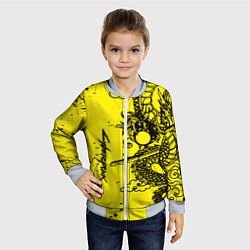 Бомбер детский Syberpunk dragon tatoo, цвет: 3D-серый — фото 2