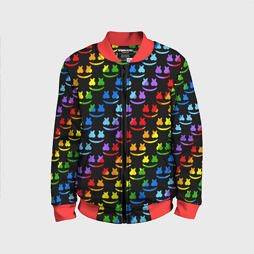 Детский бомбер Marshmello pattern neon / 3D-Красный – фото 1