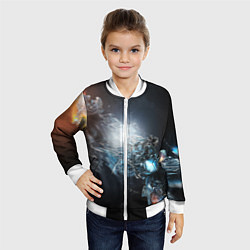 Бомбер детский Космическая абстракция астероид, цвет: 3D-белый — фото 2