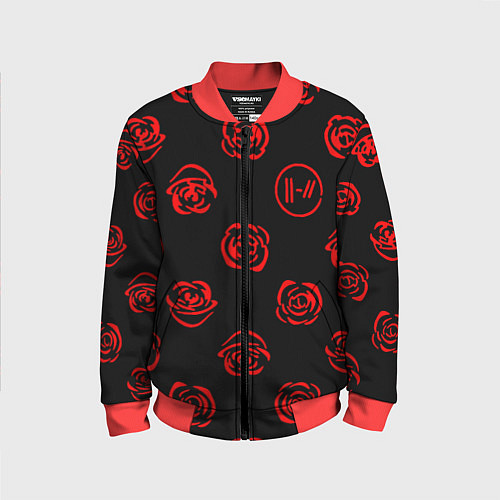 Детский бомбер Twenty one pilots rose pattern / 3D-Красный – фото 1