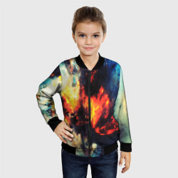 Бомбер детский Абстрактный космос текстура, цвет: 3D-черный — фото 2