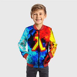 Бомбер детский Халф лайф огненный стиль, цвет: 3D-красный — фото 2