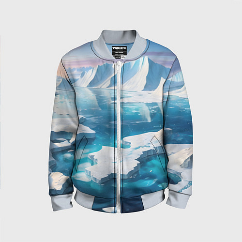 Детский бомбер Арктика льдины / 3D-Серый – фото 1