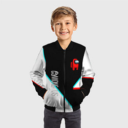 Бомбер детский Among us geometry steel glitch, цвет: 3D-черный — фото 2