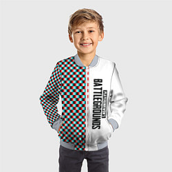 Бомбер детский PUBG глитч клетка, цвет: 3D-серый — фото 2