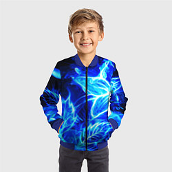 Бомбер детский Огненный синий цветок, цвет: 3D-синий — фото 2