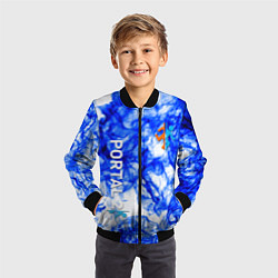Бомбер детский Portal 2 flame blue, цвет: 3D-черный — фото 2