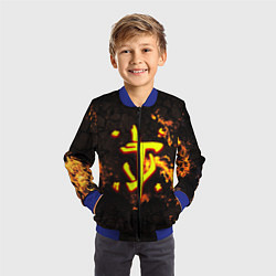 Бомбер детский Doom fire, цвет: 3D-синий — фото 2