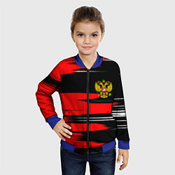 Бомбер детский Россия полосы краски, цвет: 3D-синий — фото 2