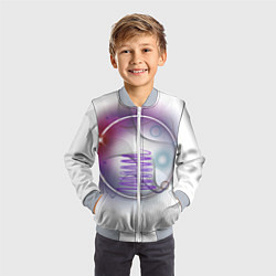 Бомбер детский Абстракция - круг, цвет: 3D-серый — фото 2