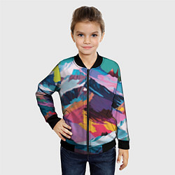 Бомбер детский Горы краски, цвет: 3D-черный — фото 2