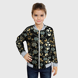 Бомбер детский Цветочная богема, цвет: 3D-серый — фото 2