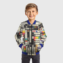 Бомбер детский Видеокассеты vhs, цвет: 3D-синий — фото 2