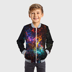 Бомбер детский Космические краски текстура, цвет: 3D-серый — фото 2