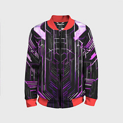 Детский бомбер Purple lines on a black background