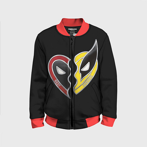 Детский бомбер Deadpool and Wolverine best friends / 3D-Красный – фото 1