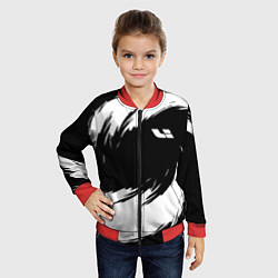 Бомбер детский Lixiang - белые штрихи, цвет: 3D-красный — фото 2