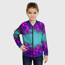 Бомбер детский Фиолетовое пламя, цвет: 3D-синий — фото 2