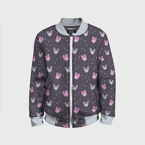 Детский бомбер Голуби и семечки на темном / 3D-Серый – фото 1