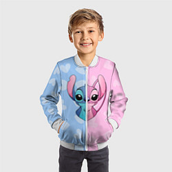 Бомбер детский Стич и Ангел, цвет: 3D-белый — фото 2