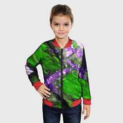 Бомбер детский Фиолетовый минерал в зелёном камне, цвет: 3D-красный — фото 2
