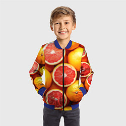 Бомбер детский Грейпфруты, цвет: 3D-синий — фото 2