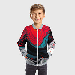 Бомбер детский Абстракция эбру, цвет: 3D-серый — фото 2