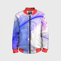 Бомбер детский Узоры неон фрактал, цвет: 3D-красный