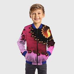 Бомбер детский Фрактал узор розовый, цвет: 3D-синий — фото 2