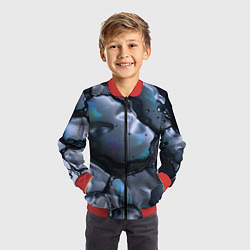 Бомбер детский Жидкая субстанция серая, цвет: 3D-красный — фото 2