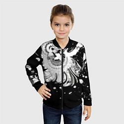 Бомбер детский Абстрактная экспрессивная композиция, цвет: 3D-черный — фото 2
