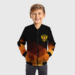 Бомбер детский Герб России геометрия, цвет: 3D-черный — фото 2