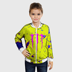 Бомбер детский Monster energy краски, цвет: 3D-белый — фото 2