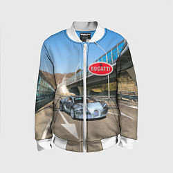 Бомбер детский Бугатти на трассе, цвет: 3D-белый